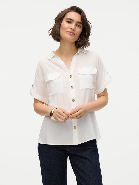 Vero Moda Koszula Bumpy 10310139 Biały Regular Fit