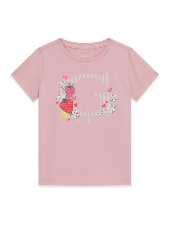 Guess T-Shirt K6GI00 K6YW4 Różowy Regular Fit