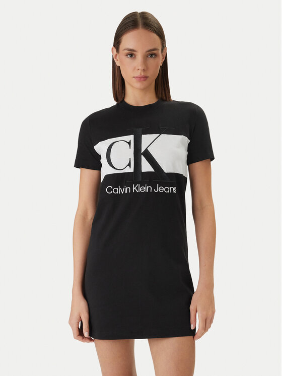 Calvin Klein Sukienka codzienna Blocking LV047F288G Czarny Regular Fit