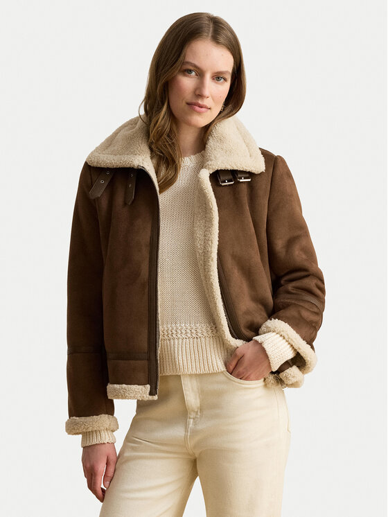 LAUREN RALPH LAUREN Kożuch sztuczny 297P04122003 Brązowy Regular Fit