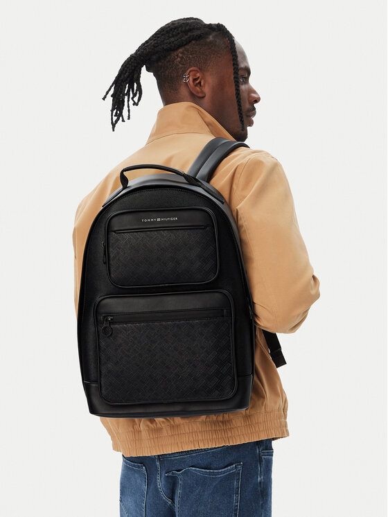 Tommy Hilfiger Plecak Th Modern Monogram Backpack AM0AM14683 Czarny