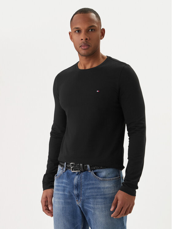 Tommy Hilfiger Longsleeve Stretch Tee MW0MW10804 Czarny Slim Fit