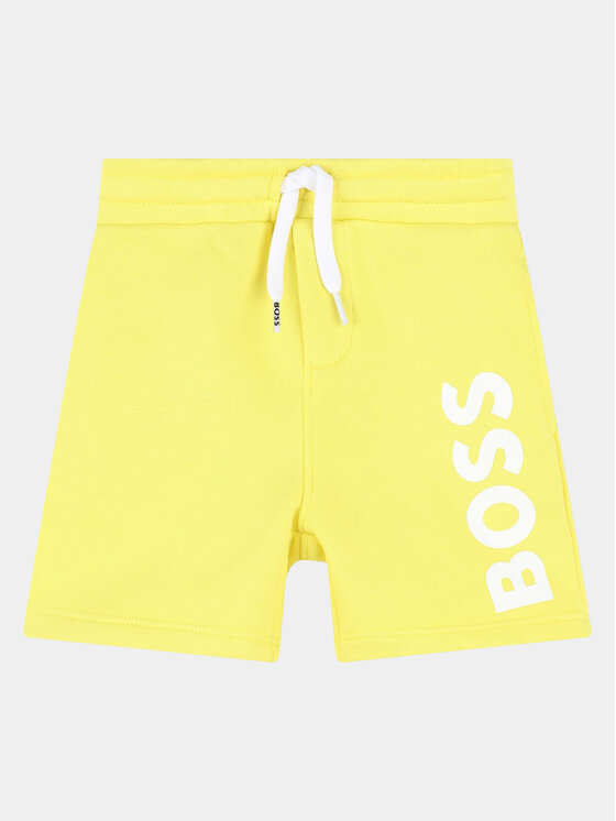Boss Szorty sportowe J50580 M Żółty Regular Fit