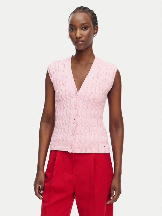 Tommy Hilfiger Kamizelka WW0WW50075 Różowy jasny Slim Fit