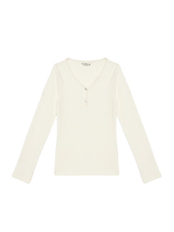 Guess Bluzka J5YP02 KBCO2 Écru Regular Fit