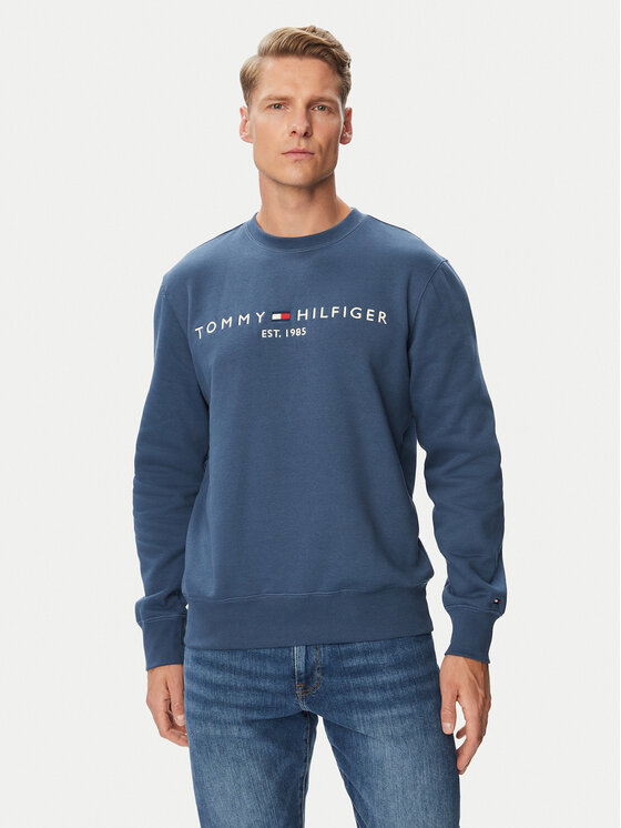 Tommy Hilfiger Bluza Logo MW0MW11596 Niebieski Regular Fit