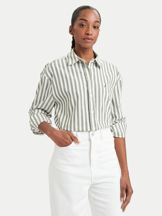 Nautica Koszula 62KLD1404 Zielony Regular Fit