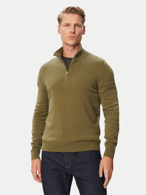 HUGO Sweter San Quintus-C2 50574143 Khaki Regular Fit