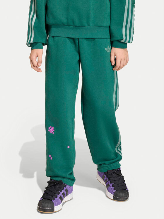 adidas Spodnie dresowe Minecraft KE2759 Zielony Loose Fit