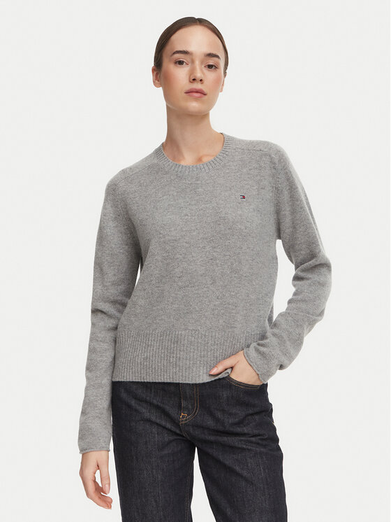 Tommy Hilfiger Sweter WW0WW51432 Szary ciemny Regular Fit