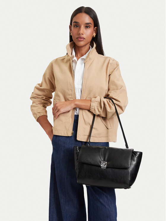 Calvin Klein Torebka Emblem Hw Padded Satchel LV04F3615G Czarny