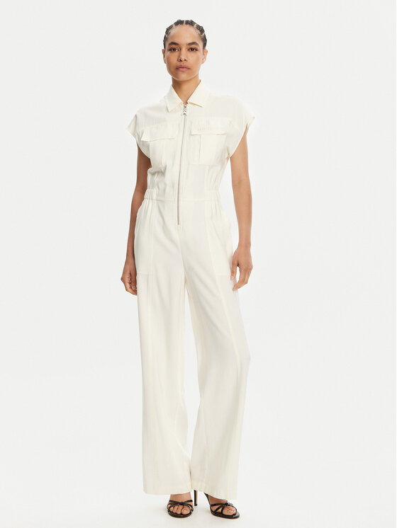 Patrizia Pepe Kombinezon 2T0072 A573 W146 Écru Regular Fit
