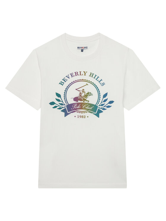 Beverly Hills Polo Club T-Shirt W126-BHBTS-1055-01X Biały Regular Fit