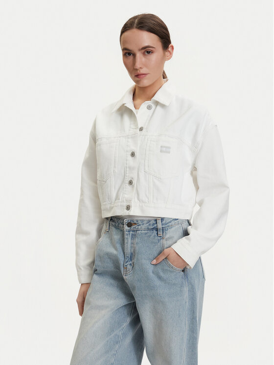 Tommy Jeans Kurtka jeansowa DW0DW21979 Biały Oversize