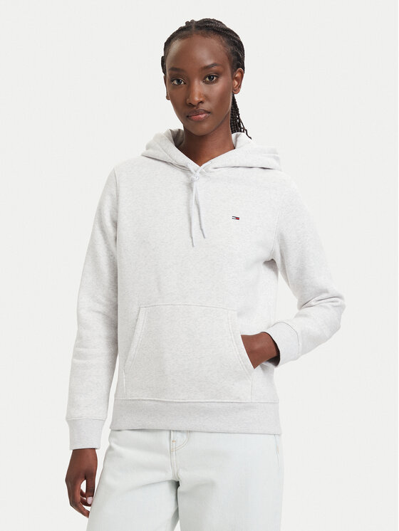 Tommy Jeans Bluza Flag DW0DW19958 Szary jasny Regular Fit
