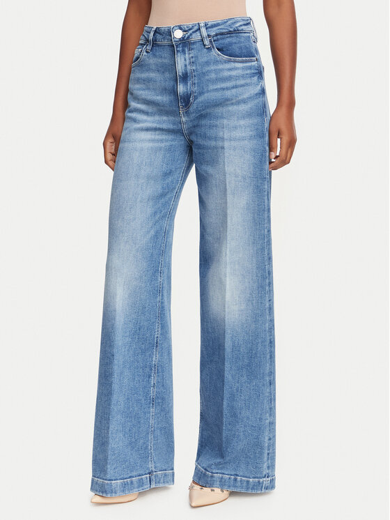 Guess Jeansy W6YA1C D1337 Niebieski Wide Leg