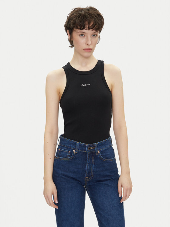 Pepe Jeans Top Marian PL506035 Czarny Slim Fit
