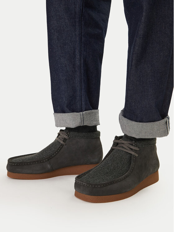 Clarks Trzewiki WallabeeEVO BT 26183994 Szary ciemny