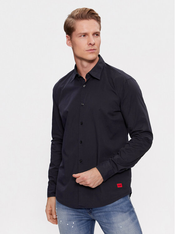 Hugo Koszula Ermo 50500216 Granatowy Slim Fit
