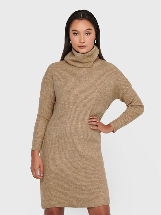 ONLY Sukienka dzianinowa Jana 15140166 Beżowy Regular Fit