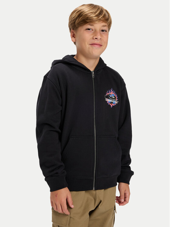 Quiksilver Bluza Graphic Zip EQBFT03958 Czarny Regular Fit