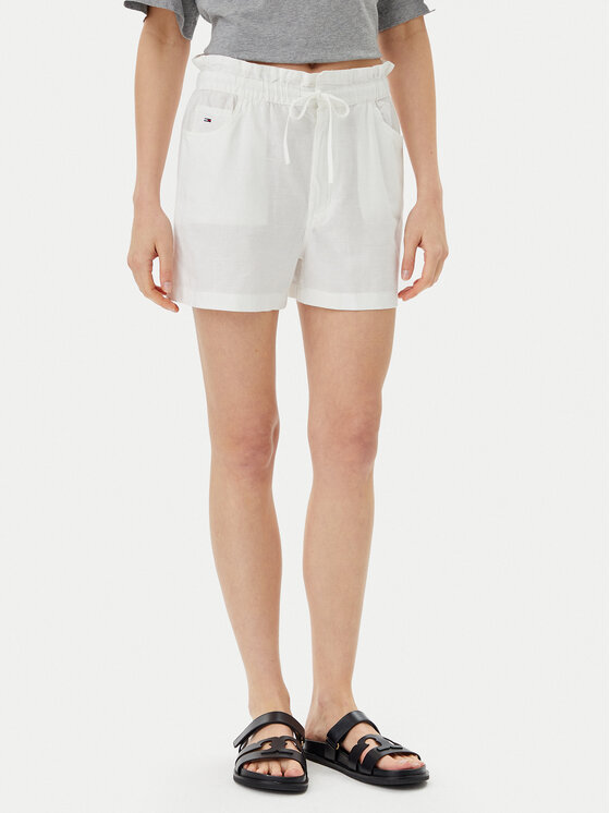 Tommy Jeans Szorty materiałowe DW0DW20360 Écru Regular Fit