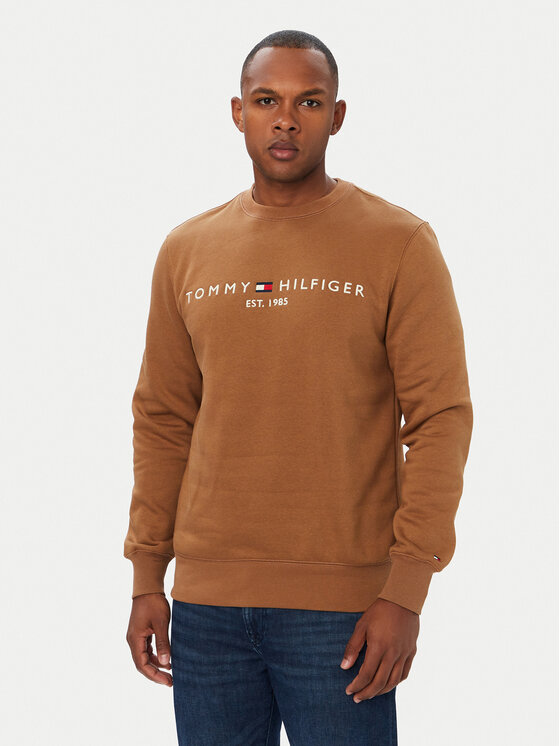 Tommy Hilfiger Bluza Logo MW0MW11596 Brązowy Regular Fit