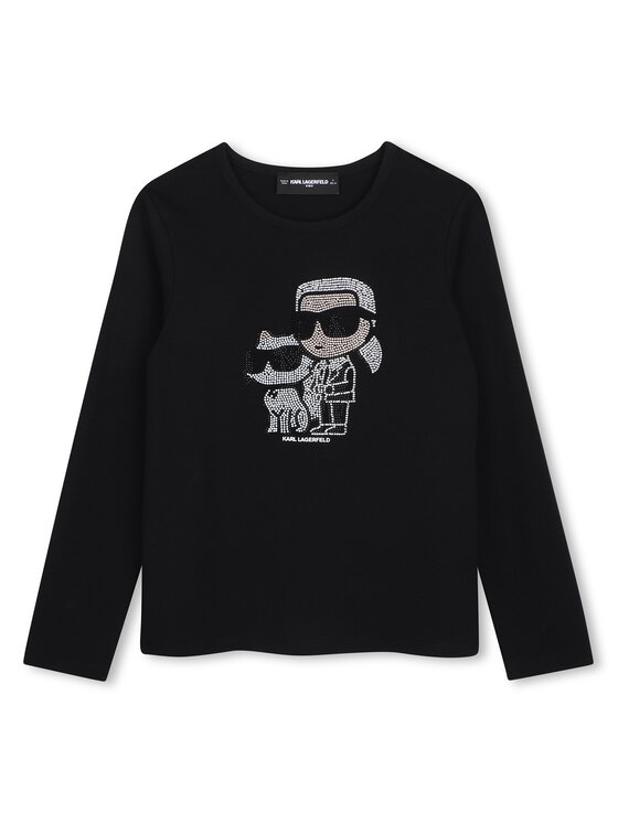 Karl Lagerfeld Kids Bluzka Z31463 S Czarny Regular Fit