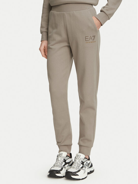 EA7 Emporio Armani Spodnie dresowe 7W000538 AF15831 U6100 Beżowy Regular Fit
