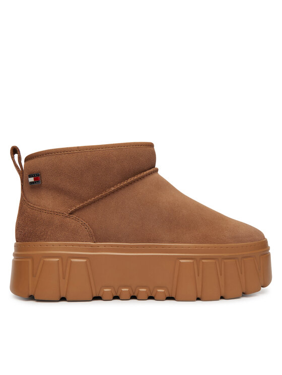 Tommy Jeans Śniegowce Tjw Suede Platform Boots Wl EN0EN03158 Brązowy jasny