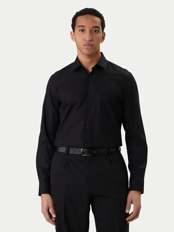 HUGO Koszula Kenno 50555295 Czarny Slim Fit