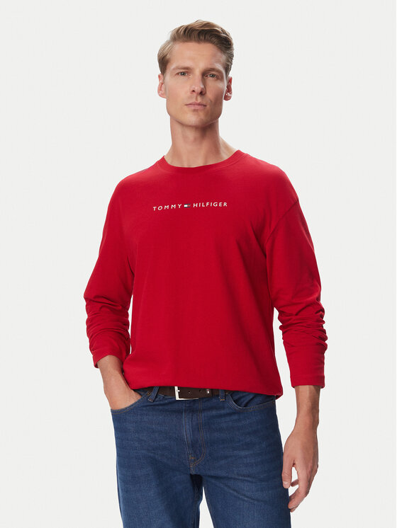 Tommy Hilfiger Longsleeve UM0UM04014 Czerwony Regular Fit