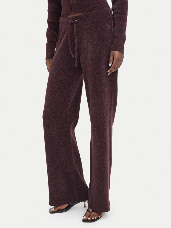 Juicy Couture Spodnie dresowe JCWEB006 Bordowy Regular Fit