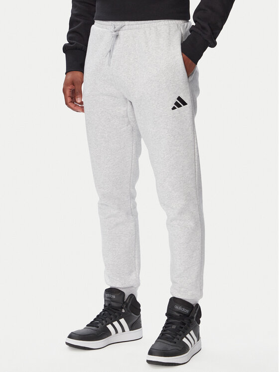 adidas Spodnie dresowe Essentials Feelcozy Fleece JE3819 Szary jasny Regular Fit