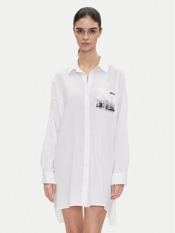 DKNY Koszula nocna YI30048 Biały Relaxed Fit