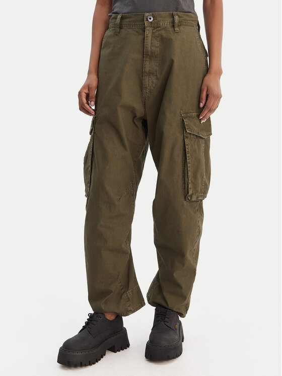 G-Star Raw Spodnie materiałowe D28756-D388 Zielony Boyfriend Fit