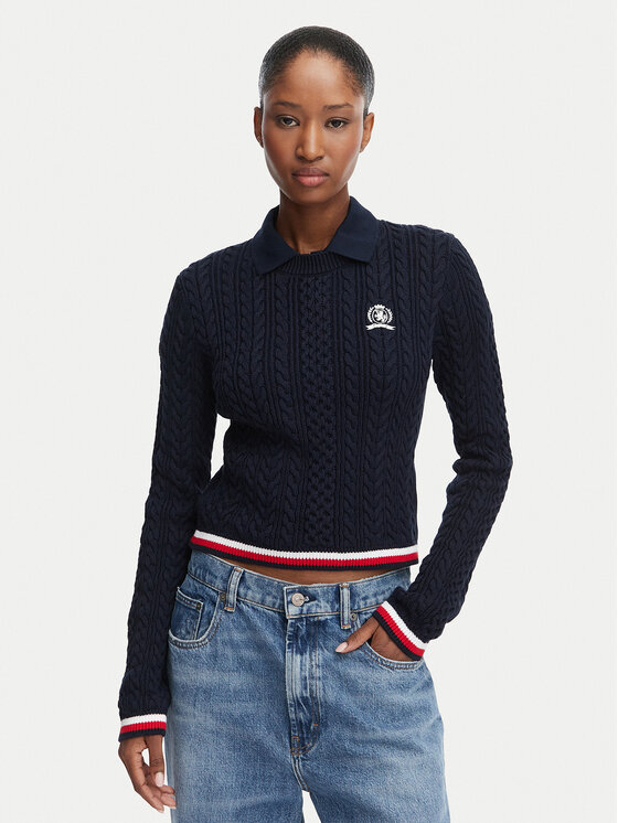 Tommy Jeans Sweter DW0DW22933 Granatowy Regular Fit
