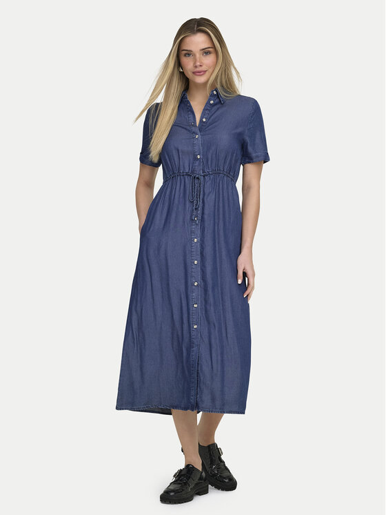 ONLY Sukienka jeansowa Charis 15363971 Granatowy Regular Fit