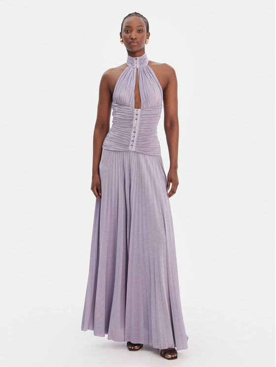 Elisabetta Franchi Sukienka wieczorowa AB-R18-61E2-V760 Fioletowy Regular Fit
