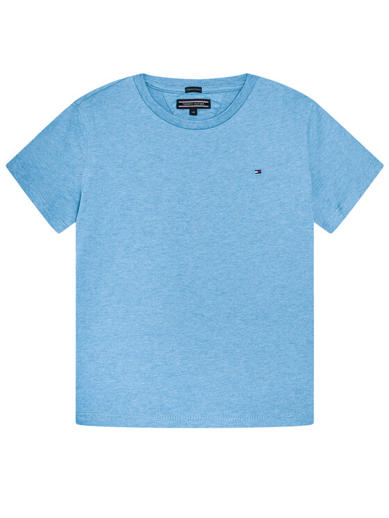 Tommy Hilfiger T-Shirt Basic Cn Knit S KB0KB04140 D Błękitny Regular Fit