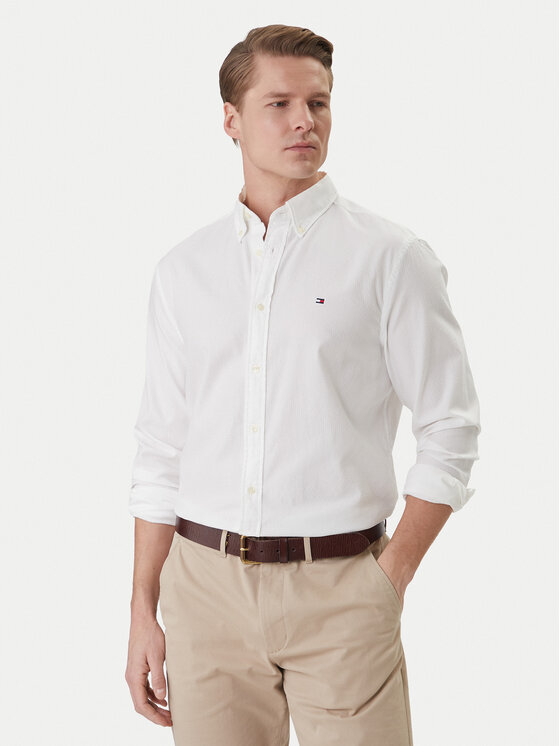 Tommy Hilfiger Koszula MW0MW42442 Biały Slim Fit