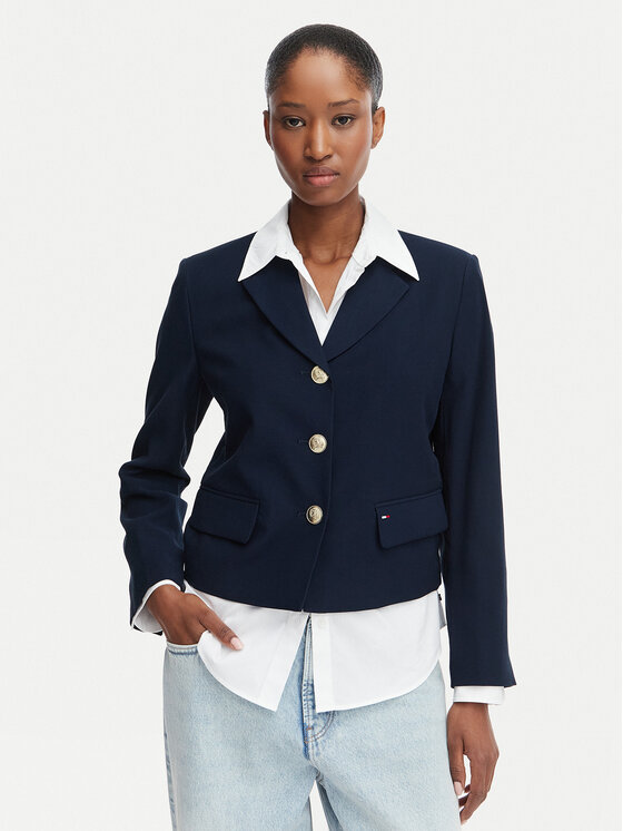 Tommy Jeans Marynarka DW0DW22910 Granatowy Regular Fit