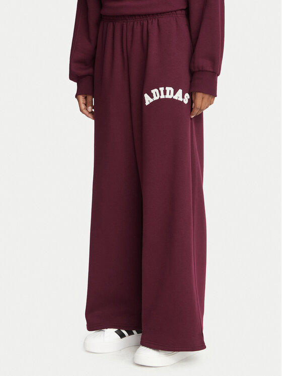 adidas Spodnie dresowe Adidas Damskie 3-Stripes KU0332 Bordowy Loose Fit