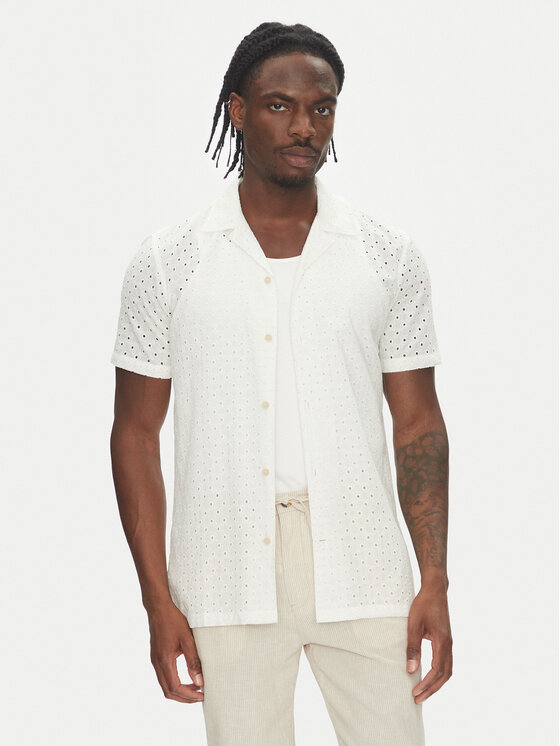 Lindbergh Koszula 30-203569 Biały Relaxed Fit