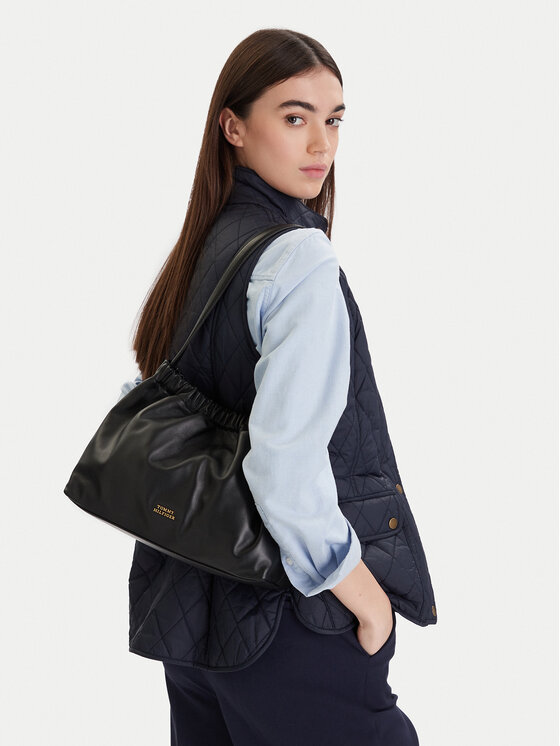Tommy Hilfiger Torebka Soft Leather Shoulder Bag AW0AW18307 Czarny