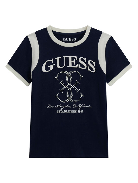 Guess T-Shirt J6YI25 K3757 Granatowy Regular Fit