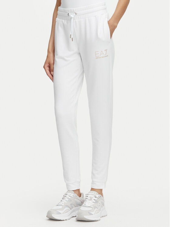 EA7 Emporio Armani Spodnie dresowe 8NTP66 TJ9RZ U0002 Biały Regular Fit