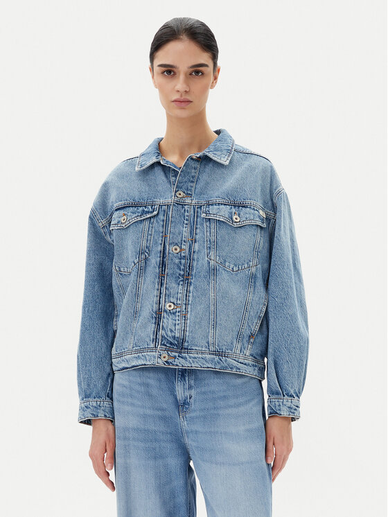 Mustang Kurtka jeansowa Arcata 1016219 Niebieski Loose Fit
