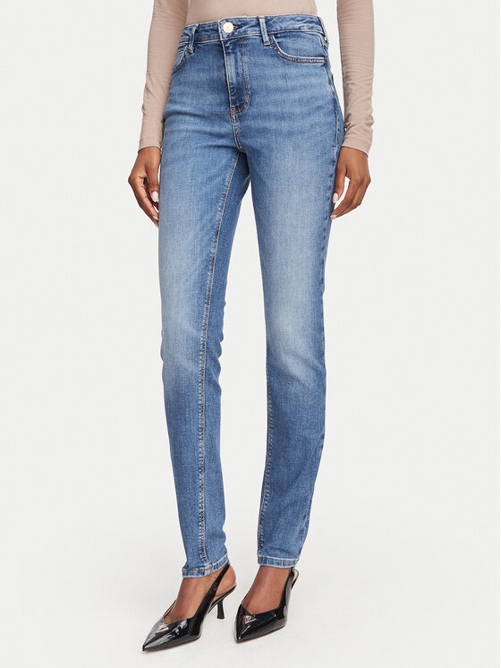 Guess Jeansy W6YA46 D1538 Niebieski Skinny Fit