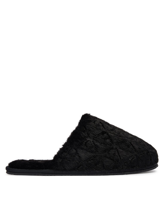 Calvin Klein Kapcie Home Slipper Fur Aop HW0HW03218 Czarny